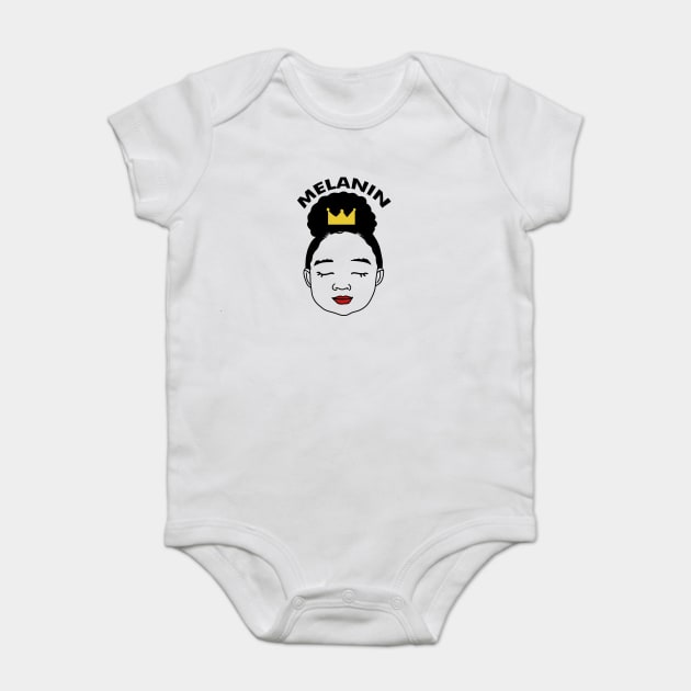 Melanin Afro Girl Birthday, Proud African Baby Bodysuit by logiamerch